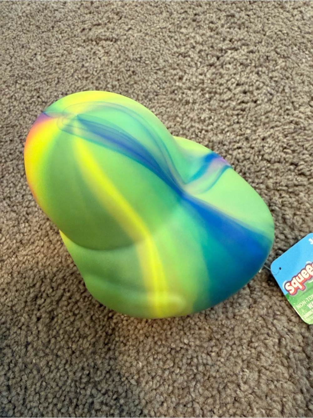 Squeeze Rainbow Rubber Duck Toy with Orange Beak - Picture 2 of 5